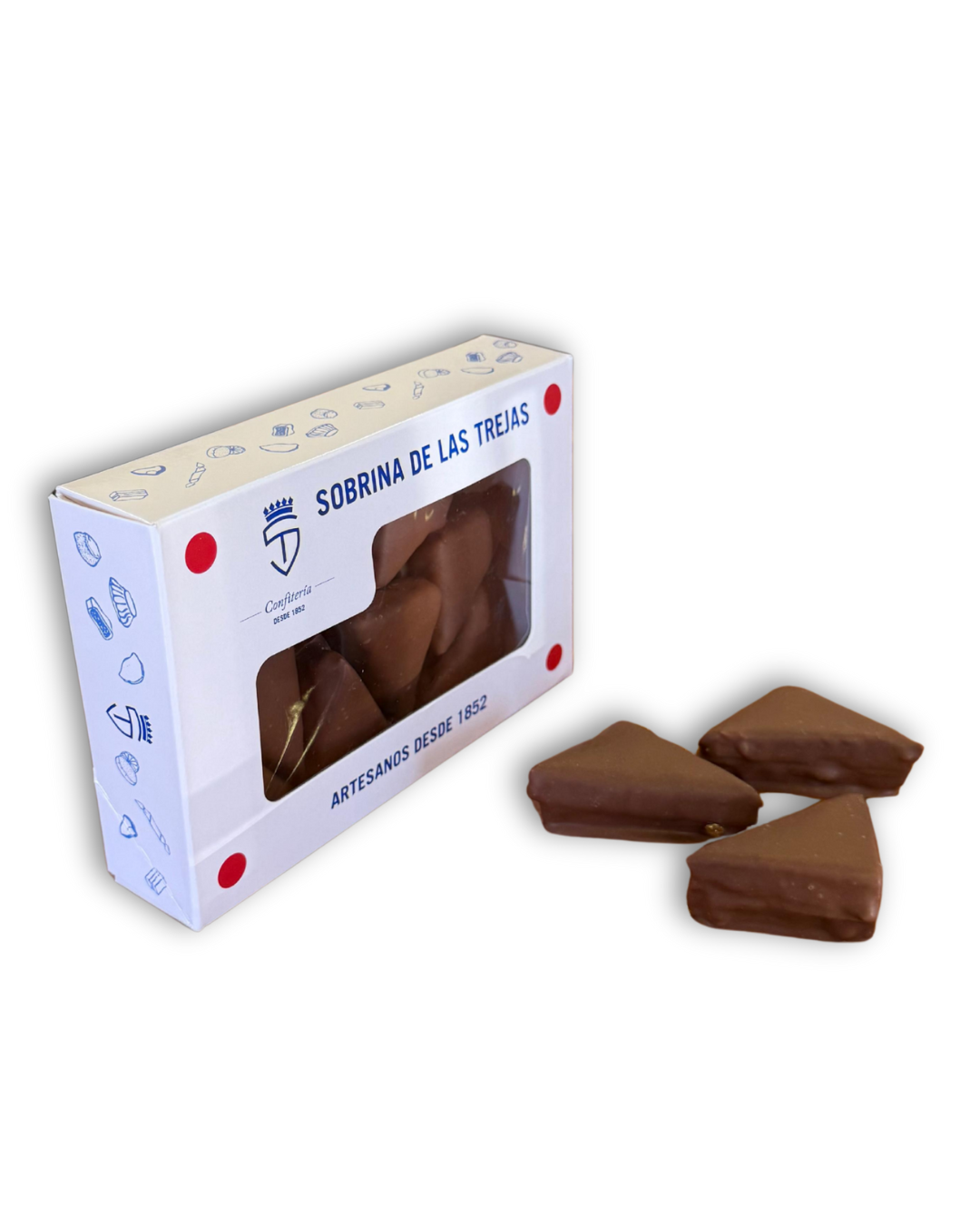 Triangulitos de chocolate con leche y hojaldre 8 unds (220 gr aprox)